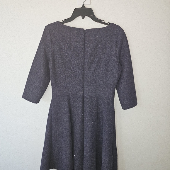 Eliza J Navy Sparkle Stretch Dress Embellished Waist Size 10 - Picture 5 of 15